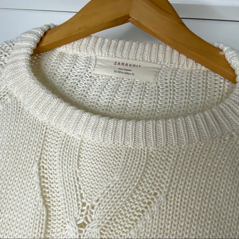 Zara Chunky Cable Knit Sweater Sz | Medium - Picture 5 of 7